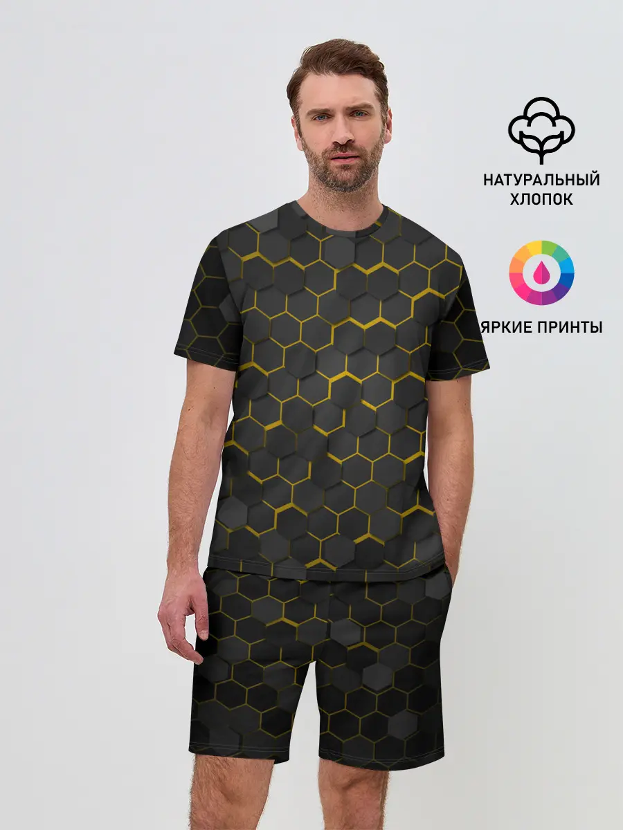 Мужской костюм с шортами / OCTAGON желтый