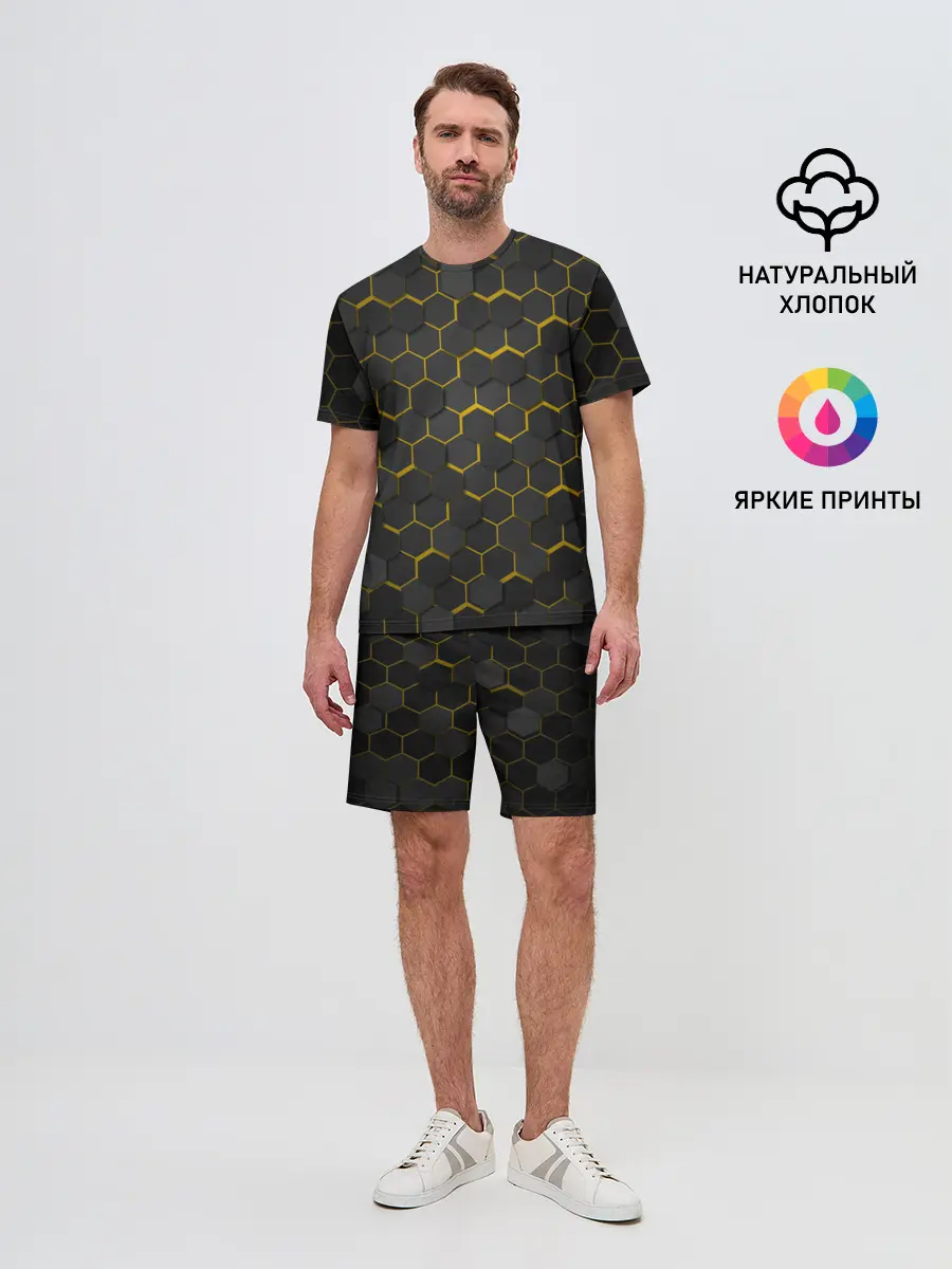 Мужской костюм с шортами / OCTAGON желтый