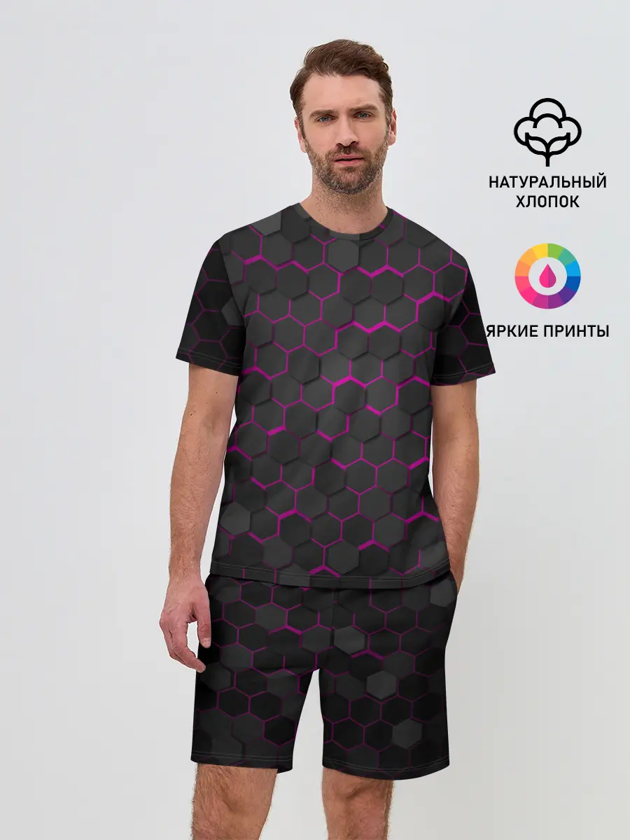 Мужской костюм с шортами / OCTAGON розовый