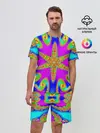 Мужской костюм с шортами / Неоновый фрактал