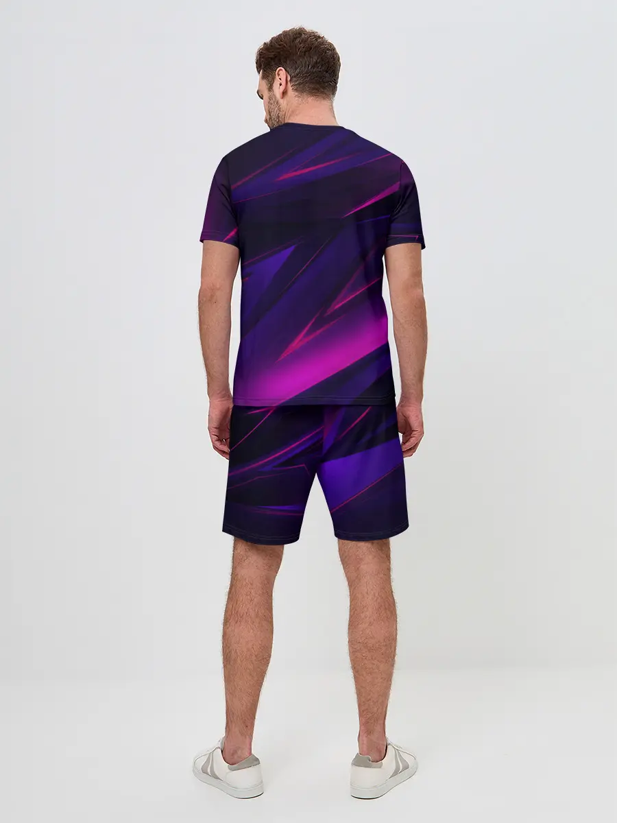 Мужской костюм с шортами / GEOMETRY STRIPES NEON