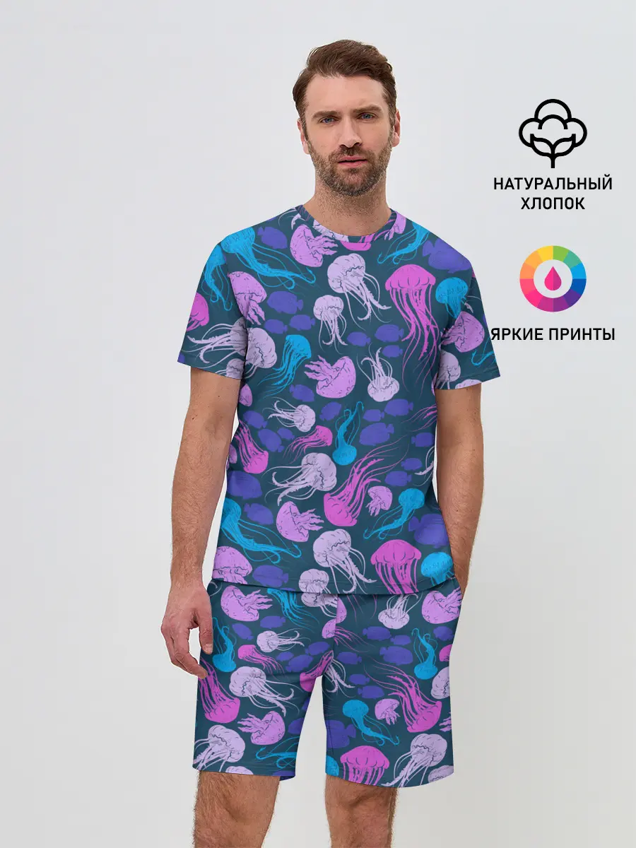 Мужской костюм с шортами / Медузы
