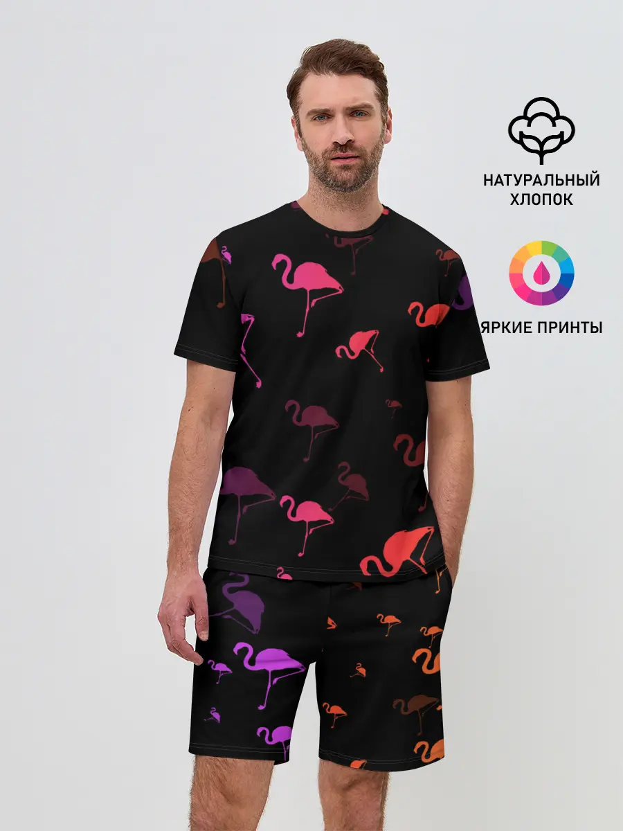 Мужской костюм с шортами / Фламинго