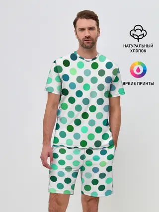 Мужской костюм с шортами / Горох