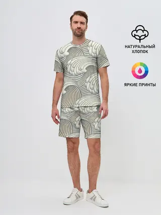 Мужской костюм с шортами / Арт волны