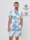 Мужской костюм с шортами / Косяк китов