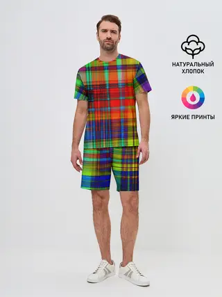 Мужской костюм с шортами / Неоновая сетка