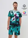 Мужской костюм с шортами / Череп в дыму