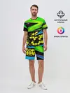 Мужской костюм с шортами / Light green urban marble