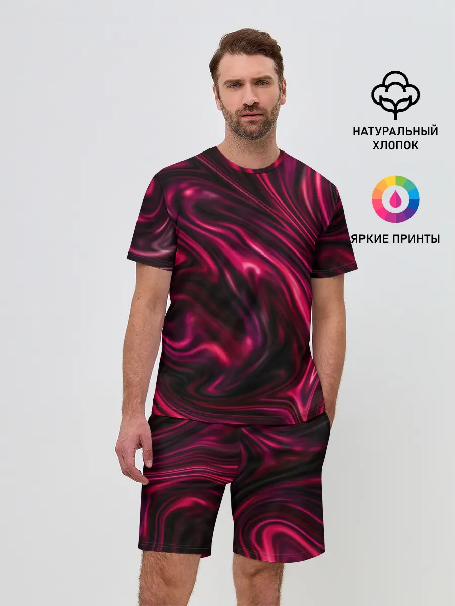 Мужской костюм с шортами / Abstract Fluid