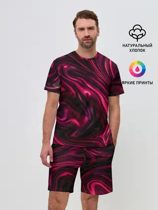 Мужской костюм с шортами / Abstract Fluid