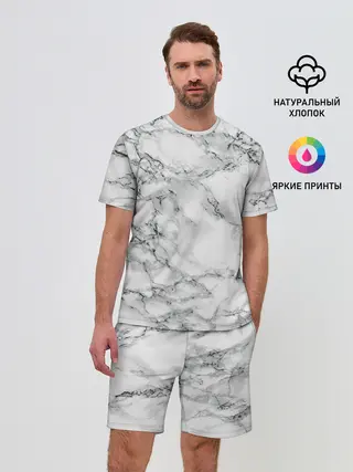 Мужской костюм с шортами / Мрамор