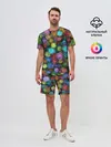 Мужской костюм с шортами / Разноцветные вирусы