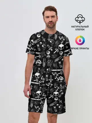 Мужской костюм с шортами / Minecraft pattern