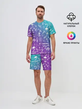 Мужской костюм с шортами / Minecraft pattern