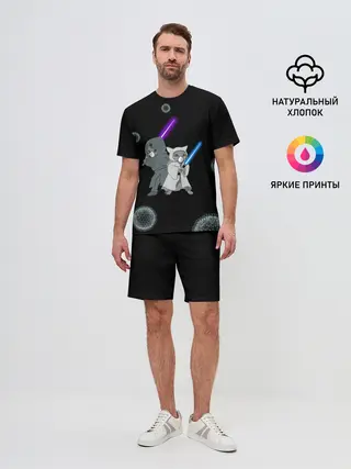 Мужской костюм с шортами / Котики vs Вирус