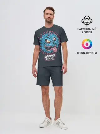 Мужской костюм с шортами / 2019-nCoV Коронавирус