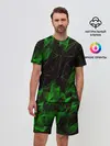 Мужской костюм с шортами / GREEN STRIPES | ЗЕЛЕНАЯ ГЕОМЕТРИЯ