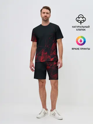 Мужской костюм с шортами / RED STRIPES | КРАСНАЯ ГЕОМЕТРИЯ