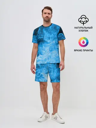 Мужской костюм с шортами / ОГОНЬ BLUE