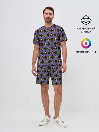 Мужской костюм с шортами / KILLER QUEEN синий паттерн