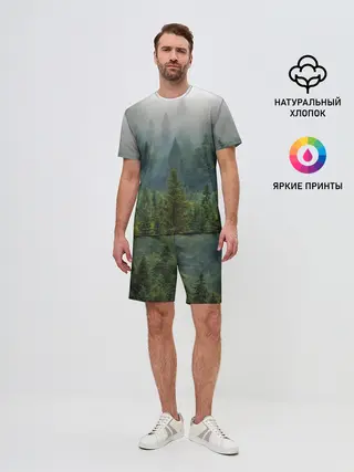Мужской костюм с шортами / Лес
