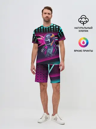 Мужской костюм с шортами / НЕОНОВЫЙ ГОНЩИК