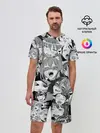 Мужской костюм с шортами / AHEGAO monochrome