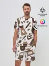 Мужской костюм с шортами / coffee