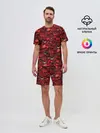 Мужской костюм с шортами / Красный череп