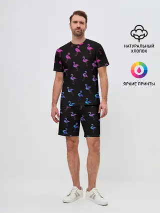 Мужской костюм с шортами / Фламинго