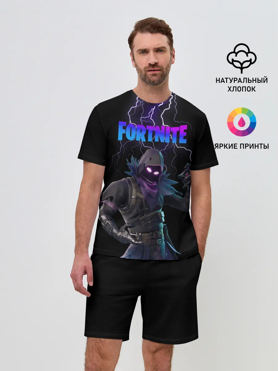 Мужской костюм с шортами / Raven Fortnite