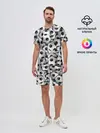 Мужской костюм с шортами / футбольные мячи много