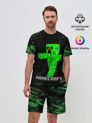 Мужской костюм с шортами / MINECRAFT CREEPER
