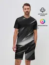 Мужской костюм с шортами / GEOMETRY STRIPES BLACK & WHITE