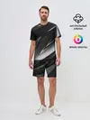 Мужской костюм с шортами / GEOMETRY STRIPES BLACK & WHITE