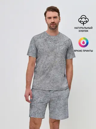 Мужской костюм с шортами / Серый бетон