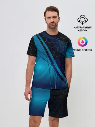 Мужской костюм с шортами / ABSTRACT BLUE