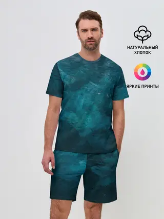Мужской костюм с шортами / Лазурь