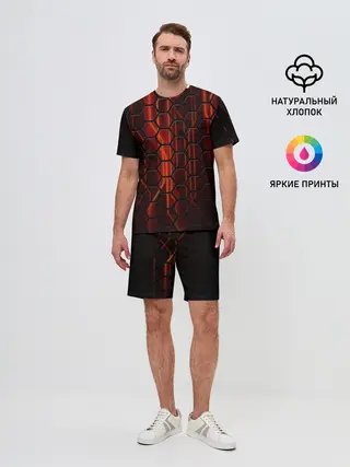 Мужской костюм с шортами / Огненные соты