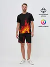 Мужской костюм с шортами / Ночной костер в лесу
