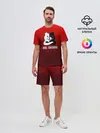 Мужской костюм с шортами / monokuma на красном градиенте