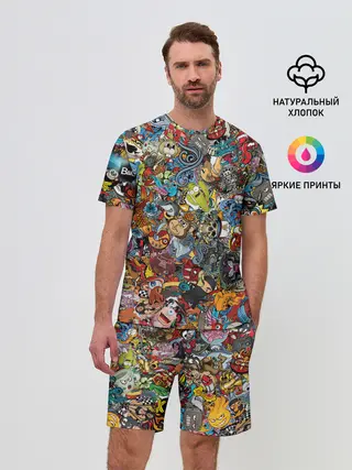 Мужской костюм с шортами / Стикеры