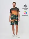 Мужской костюм с шортами / Фэнтези море корабли закат