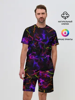 Мужской костюм с шортами / Ночное Грозовое Небо