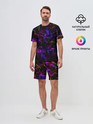 Мужской костюм с шортами / Ночное Грозовое Небо