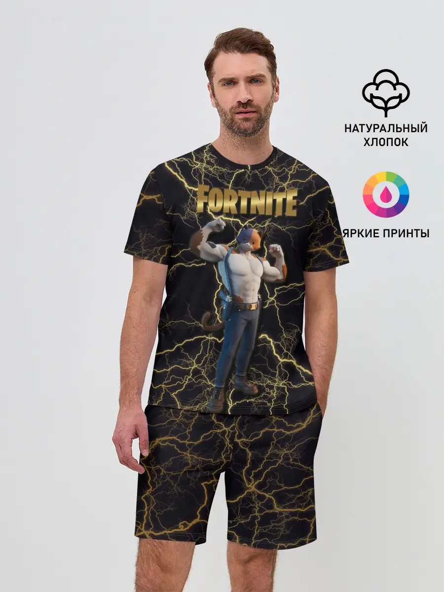 Мужской костюм с шортами / Meowcles Fortnite 2