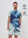 Мужской костюм с шортами / Абстракция смешивание разводы