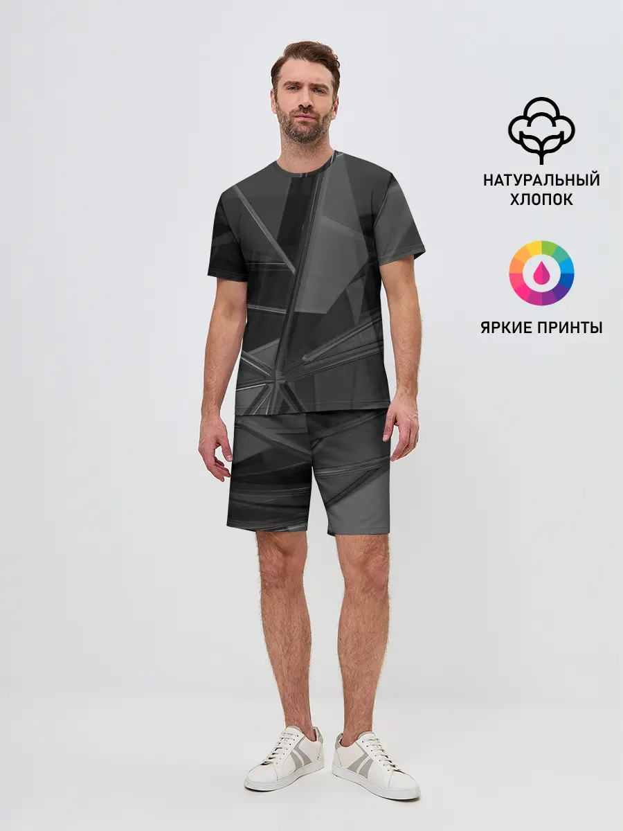 Мужской костюм с шортами / Stone | Black