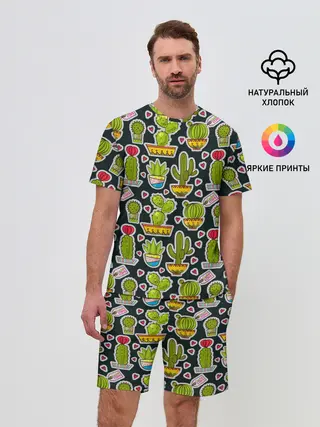 Мужской костюм с шортами / Кактусы